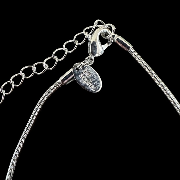 Elegant LIA SOPHIA Silver, Onyx, Opal Necklace and Earring Set - NWOT - Picture 3 of 6